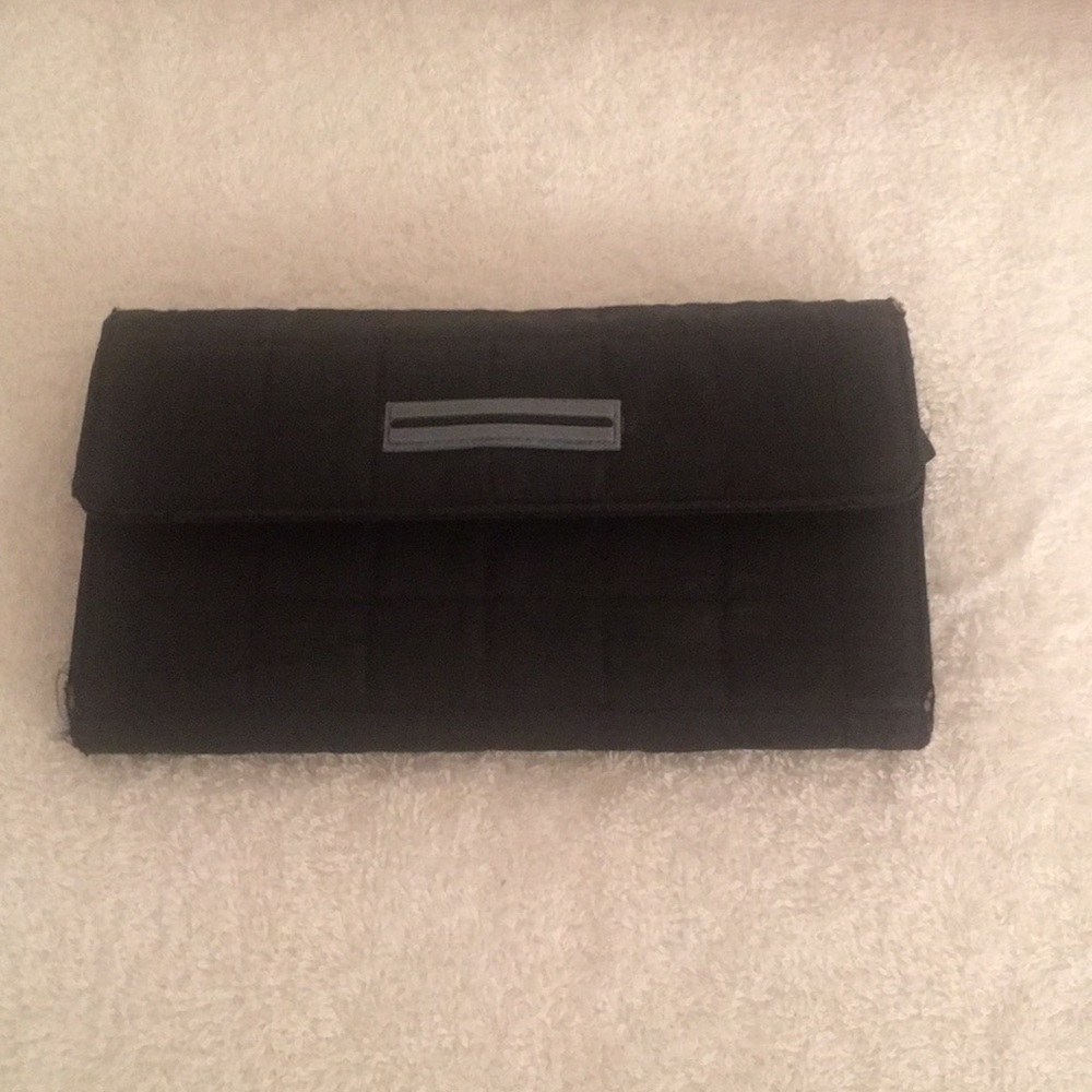 Black wallet with different compartment ID , checkbook and more